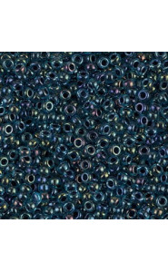 Miyuki rocailles Perlen 11/0 - Blue lined dark aqua ab 11-347